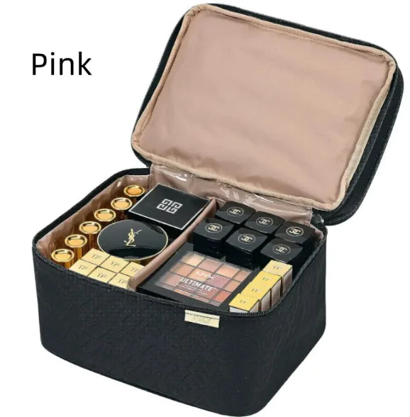 Portable Double Layer Cosmetics Travel Bag